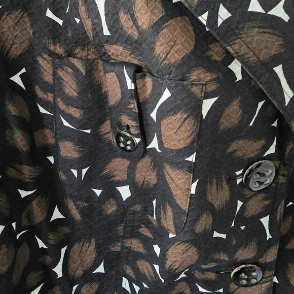 Charter Club Balzer Jacket Women Sz 8 Abstract Print Cap 3/4 Sleeves Pockets - Picture 5 of 11